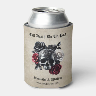 Till Death Do Us Part Vintage Halloween Wedding Can Cooler