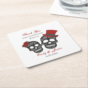 Till Death Do Us Part   Wedding Favor Paper Coaste Square Paper Coaster