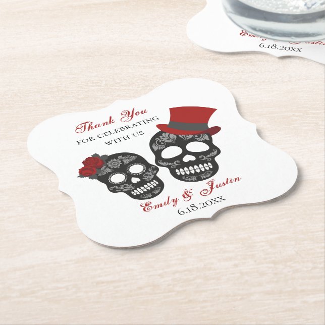 Till Death Do Us Part | Wedding Favor Paper Coaster (Angled)
