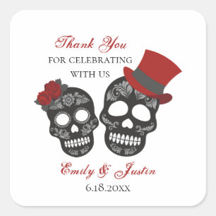 Till Death Do Us Part Wedding Favor Square Sticker