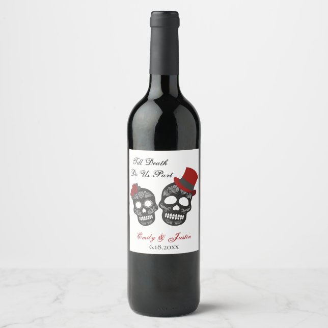 Till Death Do Us Part | Wedding Favor Wine Label (Front)