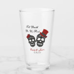 Till Death Do Us Part | Wedding Gift Favor Glass<br><div class="desc">Black & grey Sugar Skull design with red / burgundy accents on the top hat and roses. All text is completely customizable, including font styles, colors and sizes. You can also remove or add wording as you wish. Makes a great wedding favor for the guests OR a great gift for...</div>