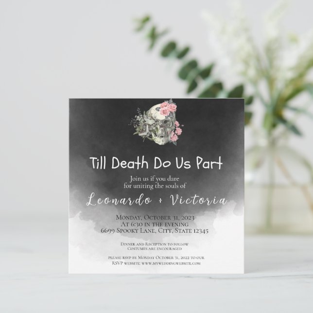Till Death Do Us Part Wedding Invitation (Standing Front)