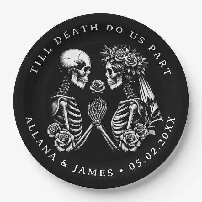 Till Death Do Us Part Wedding Paper Plates (Front)