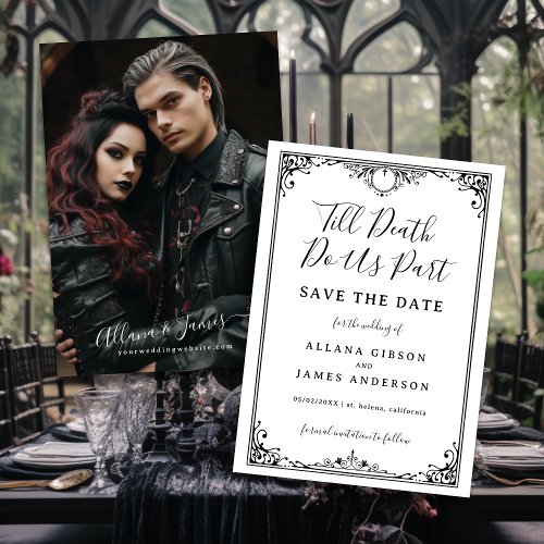 Till Death Do Us Part Wedding Photo Save the Date