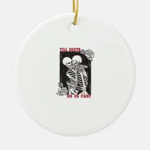 Till Death Do Us Part Wedding Skeleton Couple Vale Ceramic Ornament