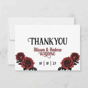 Till death do us part wedding skull couple thank you card
