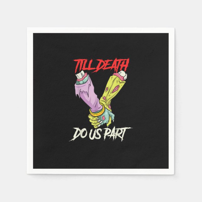 Till Death Do Us Part Zombie Hands Death Pastel Go Napkins (Front)