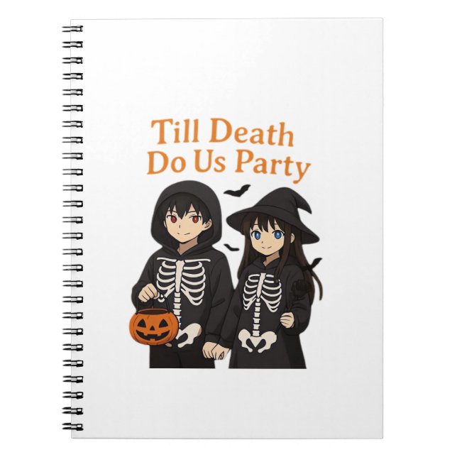 Till Death Do Us Party – Anime Halloween Couple Cl Notebook (Front)