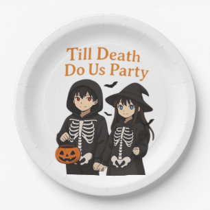 Till Death Do Us Party – Anime Halloween Couple Cl Paper Plates