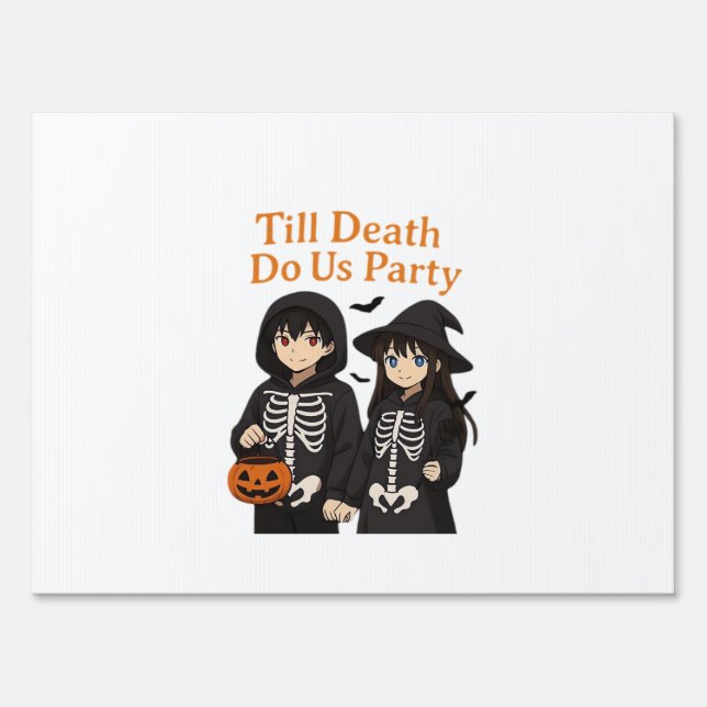 Till Death Do Us Party – Anime Halloween Couple Cl Sign (Front)