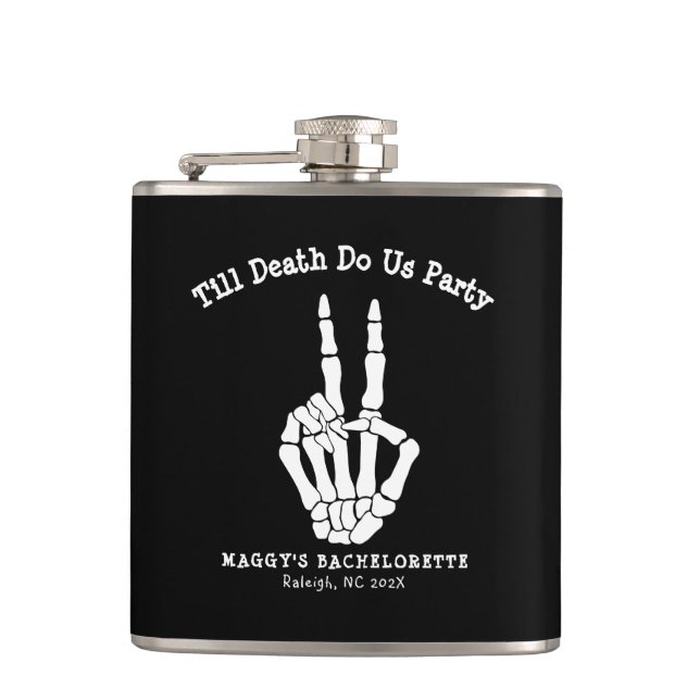 Till death do us Party Bachelorette Party  Flask (Front)