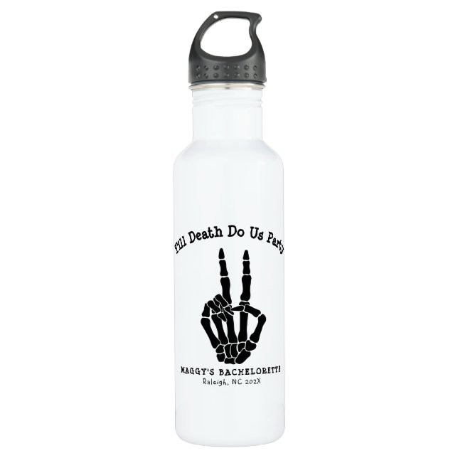 Till death do us Party Bachelorette Party  Stainless Steel Water Bottle (Front)
