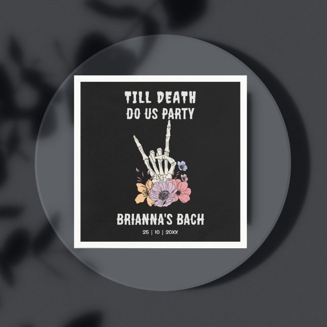 Till death do us party bachelorette weekend napkins (Till death do us party bachelorette party monogram personalized printed napkins template table decor)