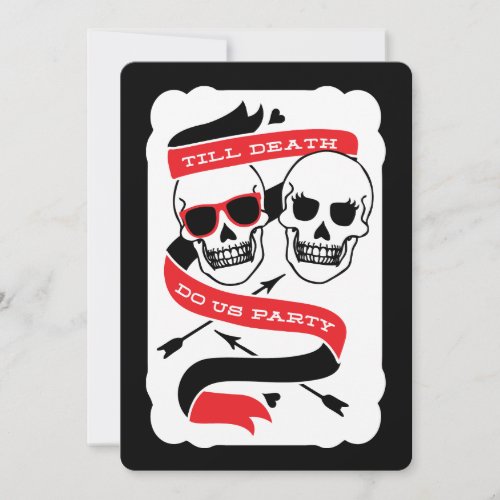 Till Death Do Us Party _ Black and Red Wedding Invitation