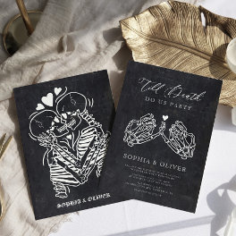 Till Death Do Us Party Black Tarot Goth Wedding Invitation