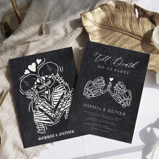 Till Death Do Us Party Black Tarot Goth Wedding Invitation (Creator Uploaded)