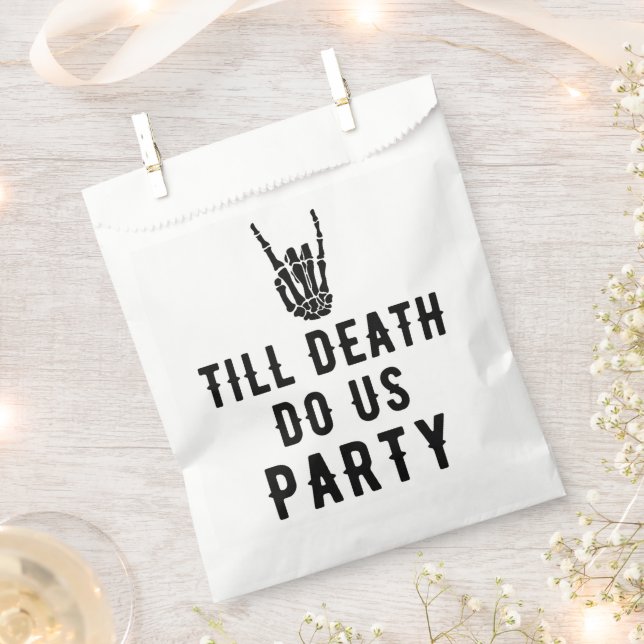 Till Death Do Us Party Bridal Shower Favor Bag (Clipped)