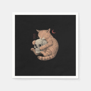 Till Death Do Us Party Cat Skull Classic Napkins