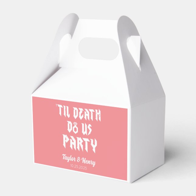 Till Death Do Us Party Custom Wedding Favor Boxes (Front Side)