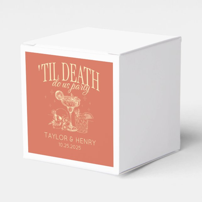 Till Death Do Us Party Custom Wedding Favor Boxes (Front Side)