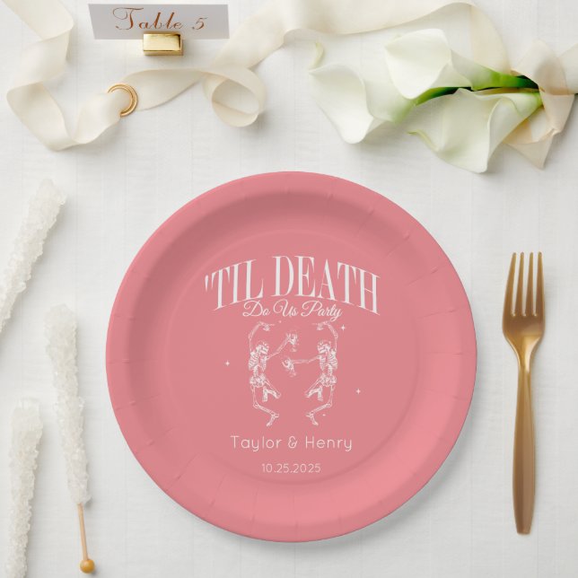 Till Death Do Us Party Custom Wedding Paper Plates (Wedding)