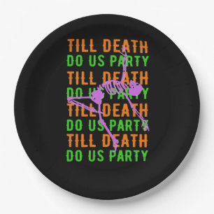 Till Death Do Us Party Funny Halloween Engagement  Paper Plates