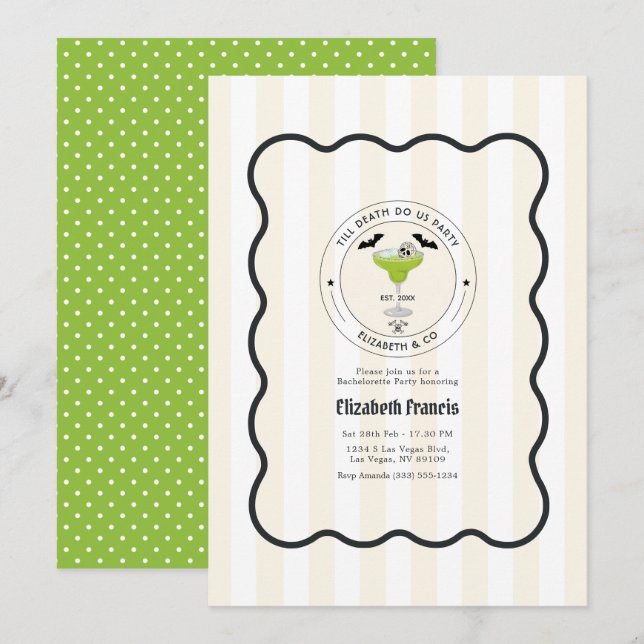 Till Death Do Us Party Gothic Bachelorette Party Invitation (Front/Back)