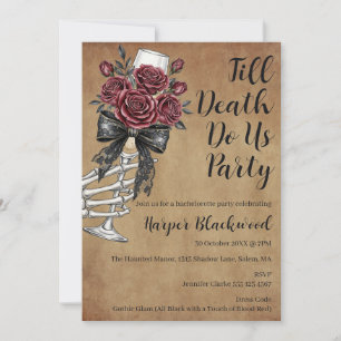 Till Death Do Us Party Gothic Bachelorette Party Invitation