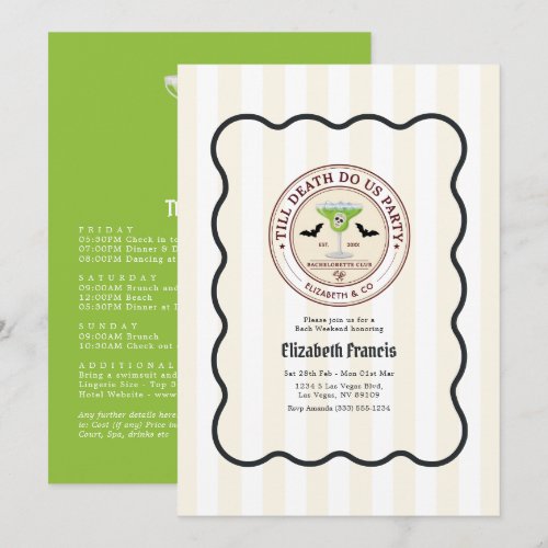 Till Death Do Us Party Gothic Bachelorette Weekend Invitation