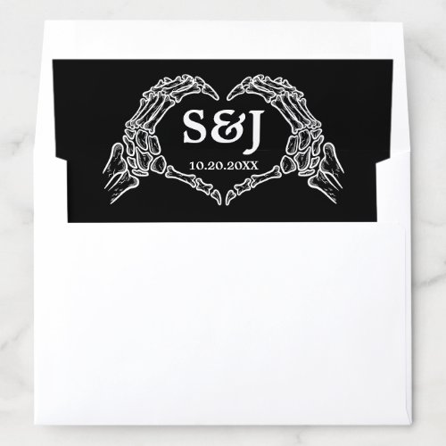 Till Death Do Us Party Gothic Halloween wedding Envelope Liner