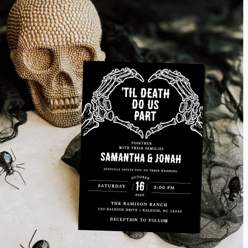Till Death Do Us Party Gothic Halloween wedding Invitation
