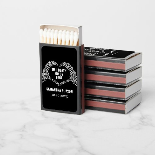 Till Death Do Us Party Gothic Halloween wedding Matchboxes