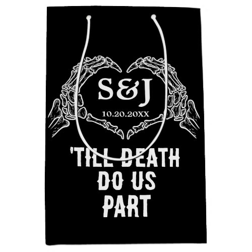 Till Death Do Us Party Gothic Halloween wedding Medium Gift Bag