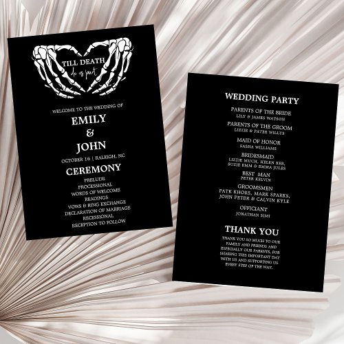 Till Death Do Us Party Gothic Halloween wedding Program