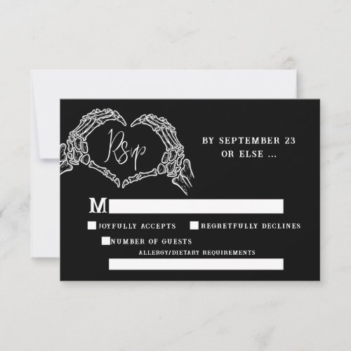 Till Death Do Us Party Gothic Halloween wedding RSVP Card