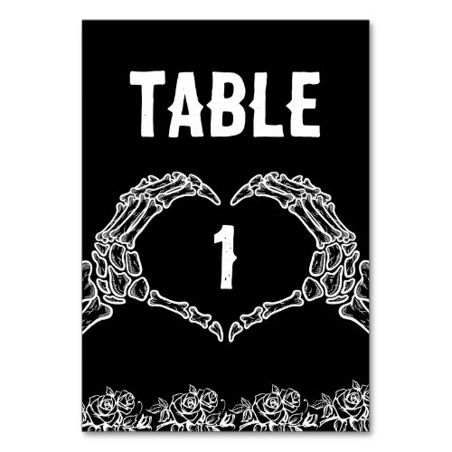 Till Death Do Us Party Gothic Halloween wedding Table Number