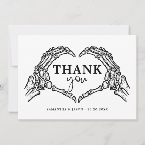 Till Death Do Us Party Gothic Halloween wedding Thank You Card