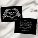 Till Death Do Us Party Gothic Halloween wedding Thank You Card<br><div class="desc">Till Death Do Us Party Gothic Halloween wedding Skeleton hands love heart black and white
message for more customization</div>