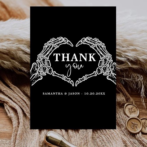 Till Death Do Us Party Gothic Halloween wedding Thank You Card