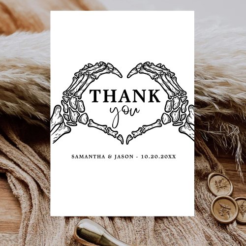 Till Death Do Us Party Gothic Halloween wedding Thank You Card