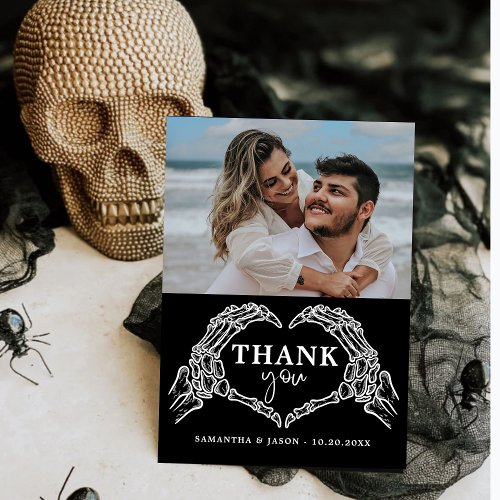 Till Death Do Us Party Gothic Halloween wedding Thank You Card