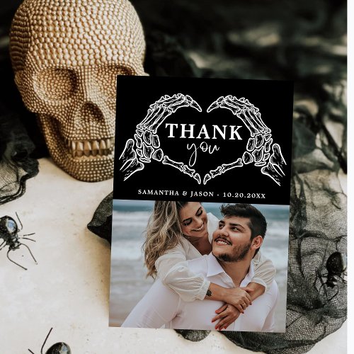 Till Death Do Us Party Gothic Halloween wedding Thank You Card