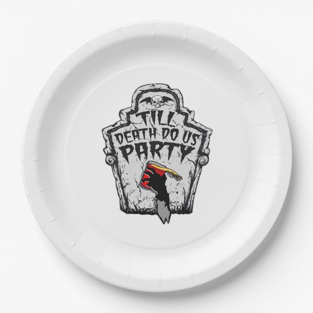 Till Death Do Us Party Halloween Classic Style Paper Plates (Front)