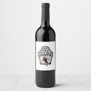 Till Death Do Us Party Halloween Classic Style Wine Label