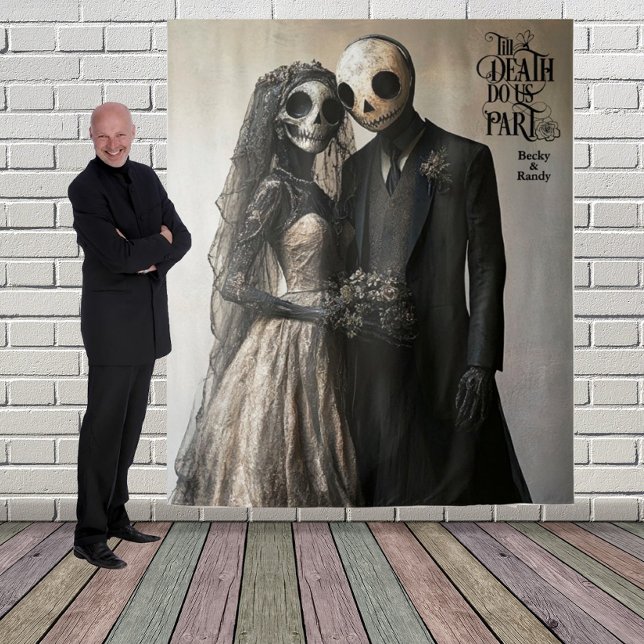 Till Death Do Us Party Halloween Wedding Tapestry (Creator Uploaded)