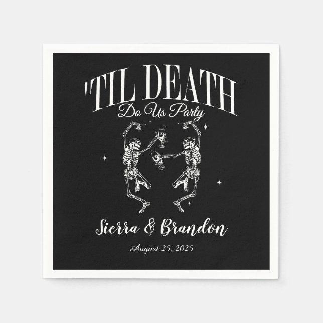 Till Death Do Us Party Personalized Wedding Napkin (Front)