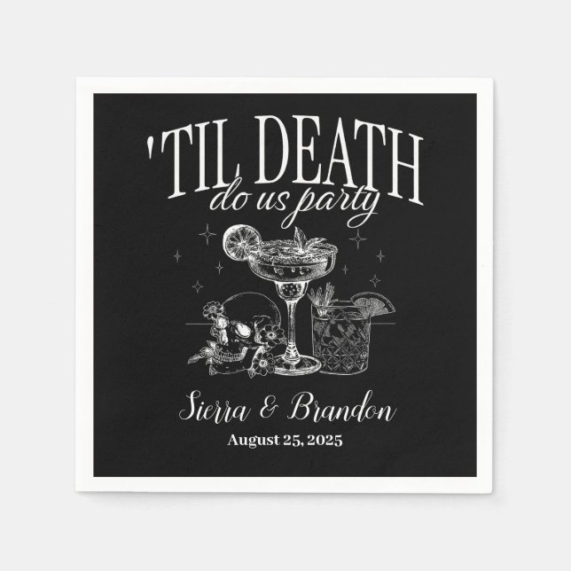 Till Death Do Us Party Personalized Wedding Napkin (Front)
