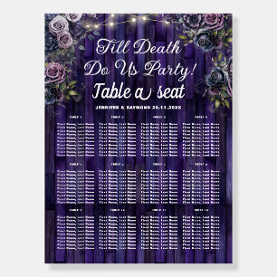 Till Death Do Us Party Purple Gothic Wedding Table Foam Board