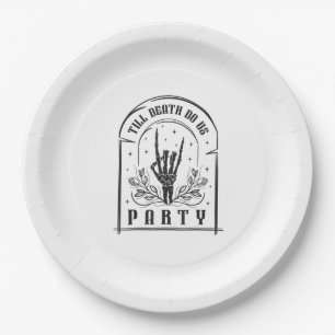 Till Death Do Us Party Retro Bachelorette Design Paper Plates